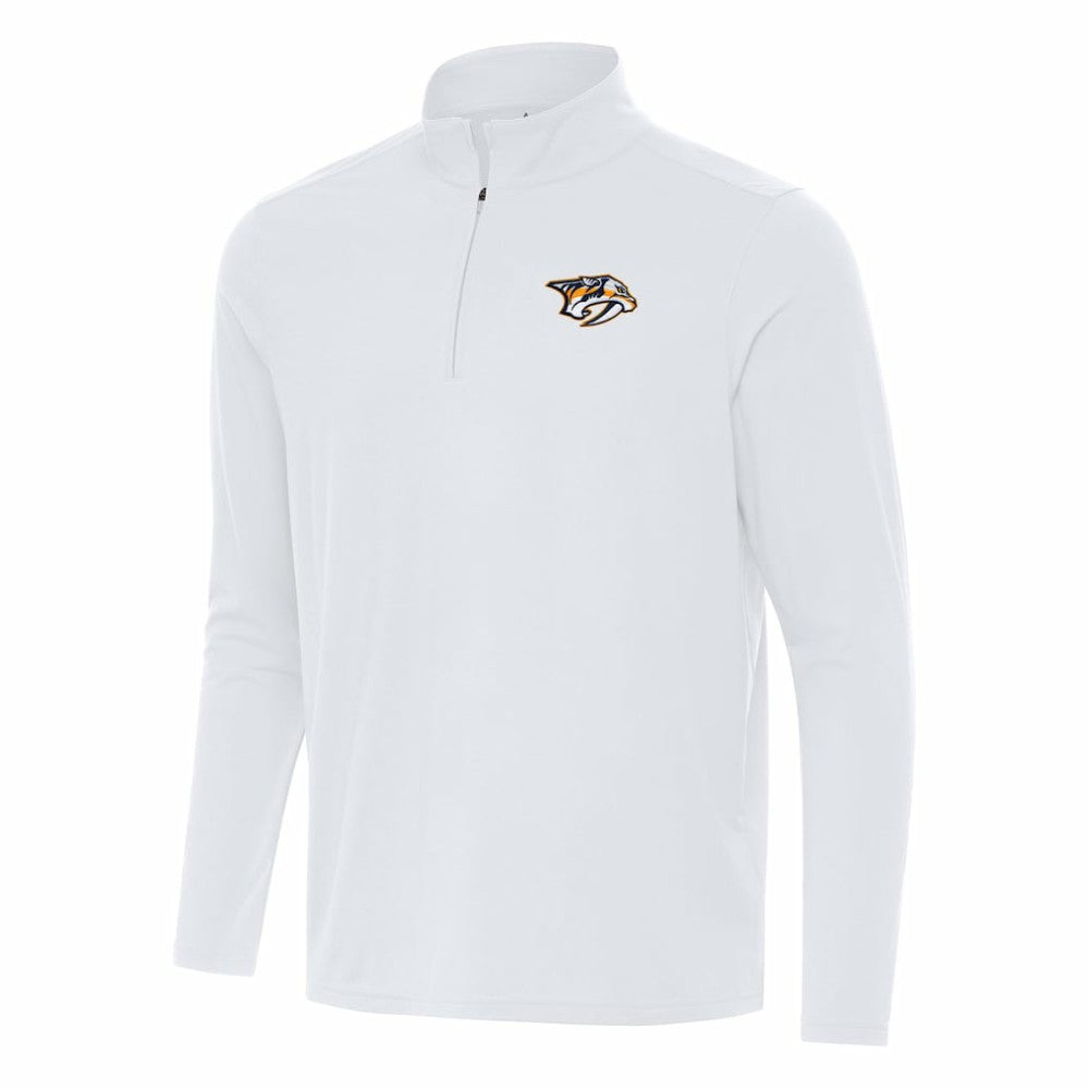 Nashville Predators Antigua Intent Quarter-Zip Top - White - NHL