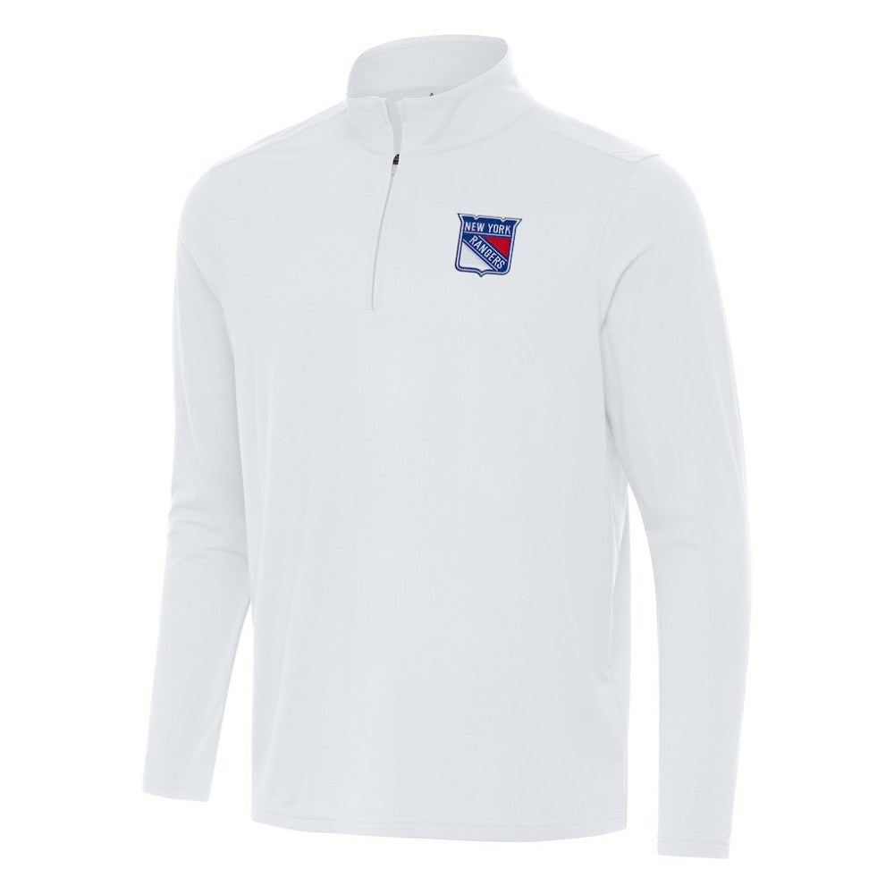 New York Rangers Antigua Intent Quarter-Zip Top - White - NHL