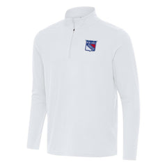 New York Rangers Antigua Intent Quarter-Zip Top - White - NHL