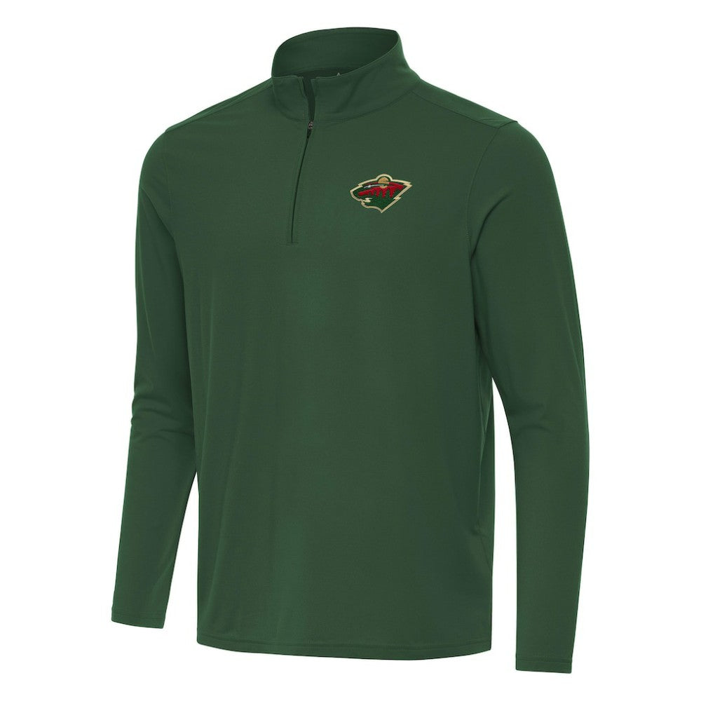 Minnesota Wild Antigua Intent Quarter-Zip Top - Hunter Green - NHL