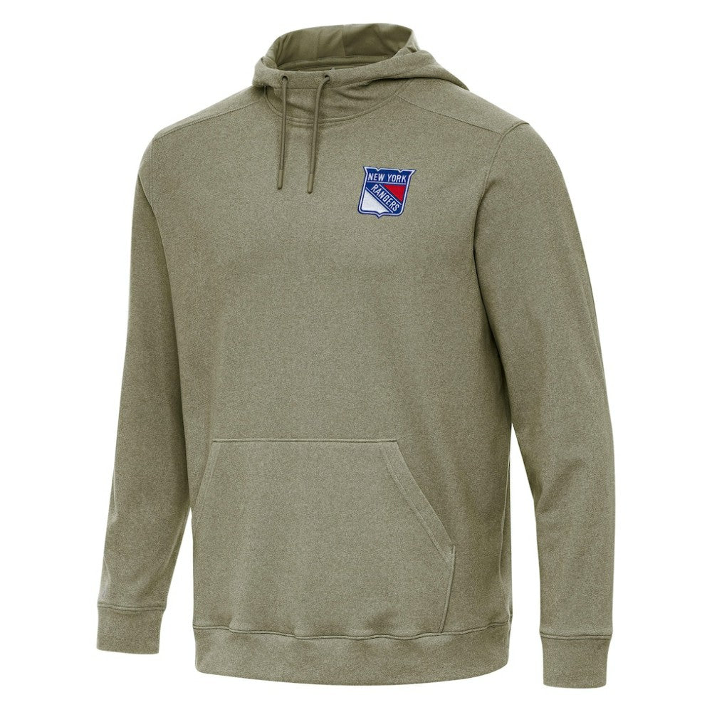 New York Rangers Antigua Cloud Pullover Hoodie - Olive - NHL