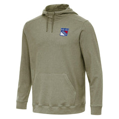 New York Rangers Antigua Cloud Pullover Hoodie - Olive - NHL