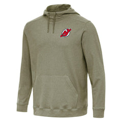 New Jersey Devils Antigua Cloud Pullover Hoodie - Olive - NHL
