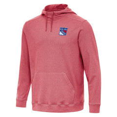 New York Rangers Antigua Cloud Pullover Hoodie - Heather Red - NHL