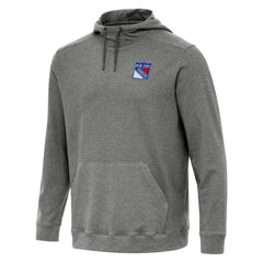 New York Rangers Antigua Cloud Pullover Hoodie - Heather Black - NHL
