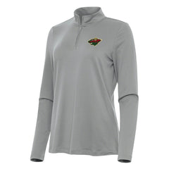 Minnesota Wild Antigua Women's Reprocess Quarter-Zip Top - Gray - NHL