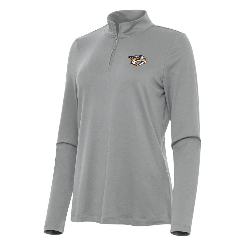 Nashville Predators Antigua Women's Reprocess Quarter-Zip Top - Gray - NHL