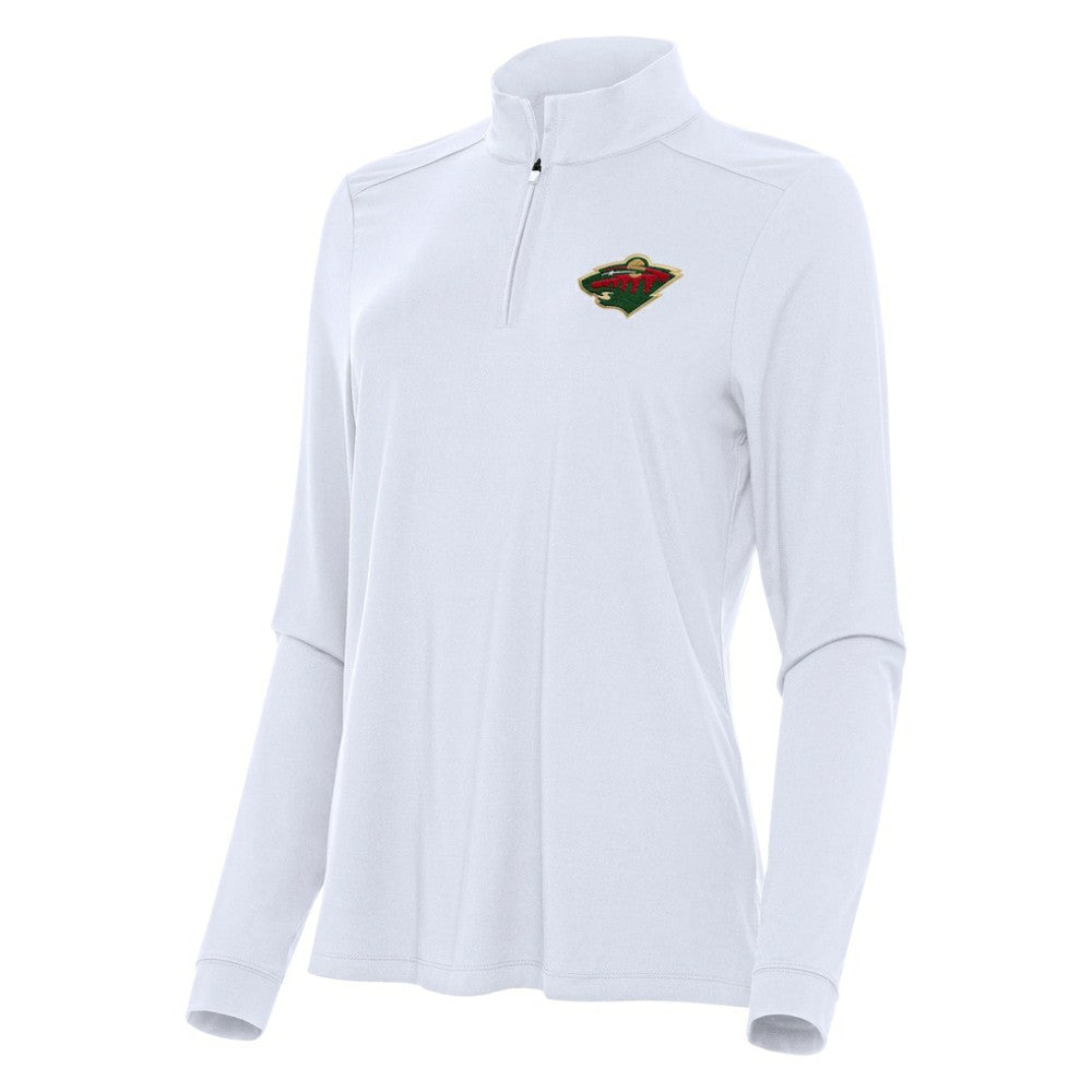 Minnesota Wild Antigua Women's Intent Quarter-Zip Top - White - NHL