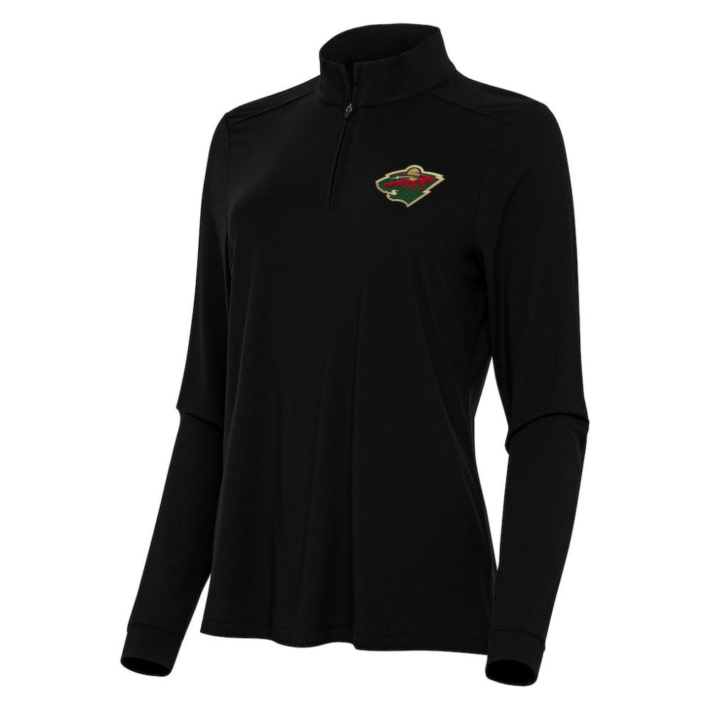 Minnesota Wild Antigua Women's Intent Quarter-Zip Top - Black - NHL