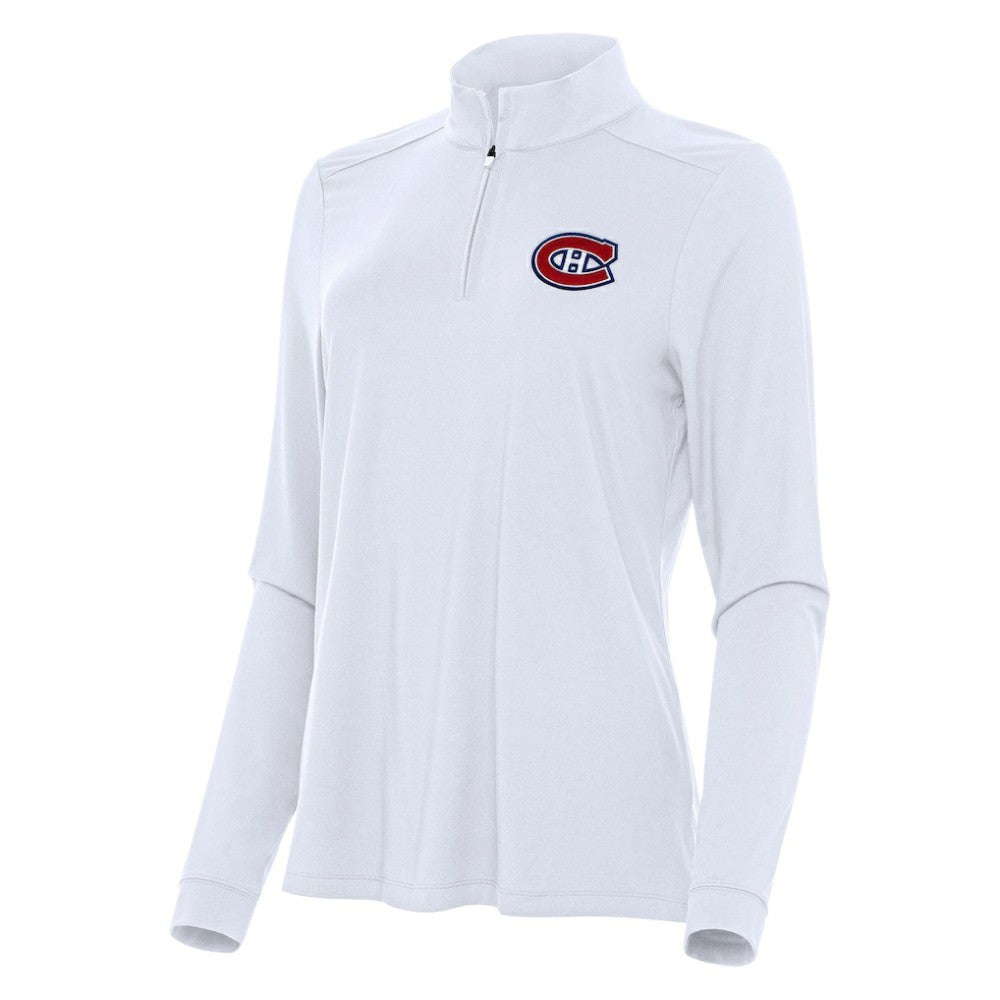 Montreal Canadiens Antigua Women's Intent Quarter-Zip Top - White - NHL