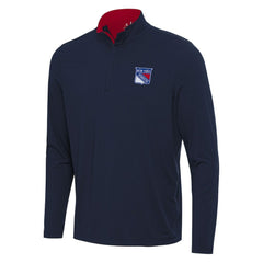 New York Rangers Antigua Content Quarter-Zip Pullover Top - Navy/Red - NHL