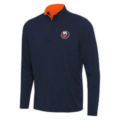 New York Islanders Antigua Content Quarter-Zip Pullover Top - Navy/Orange - NHL