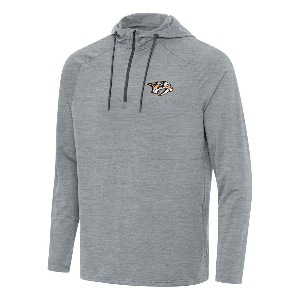 Nashville Predators Antigua Spikes Quarter-Zip Hoodie - Heather Gray - NHL