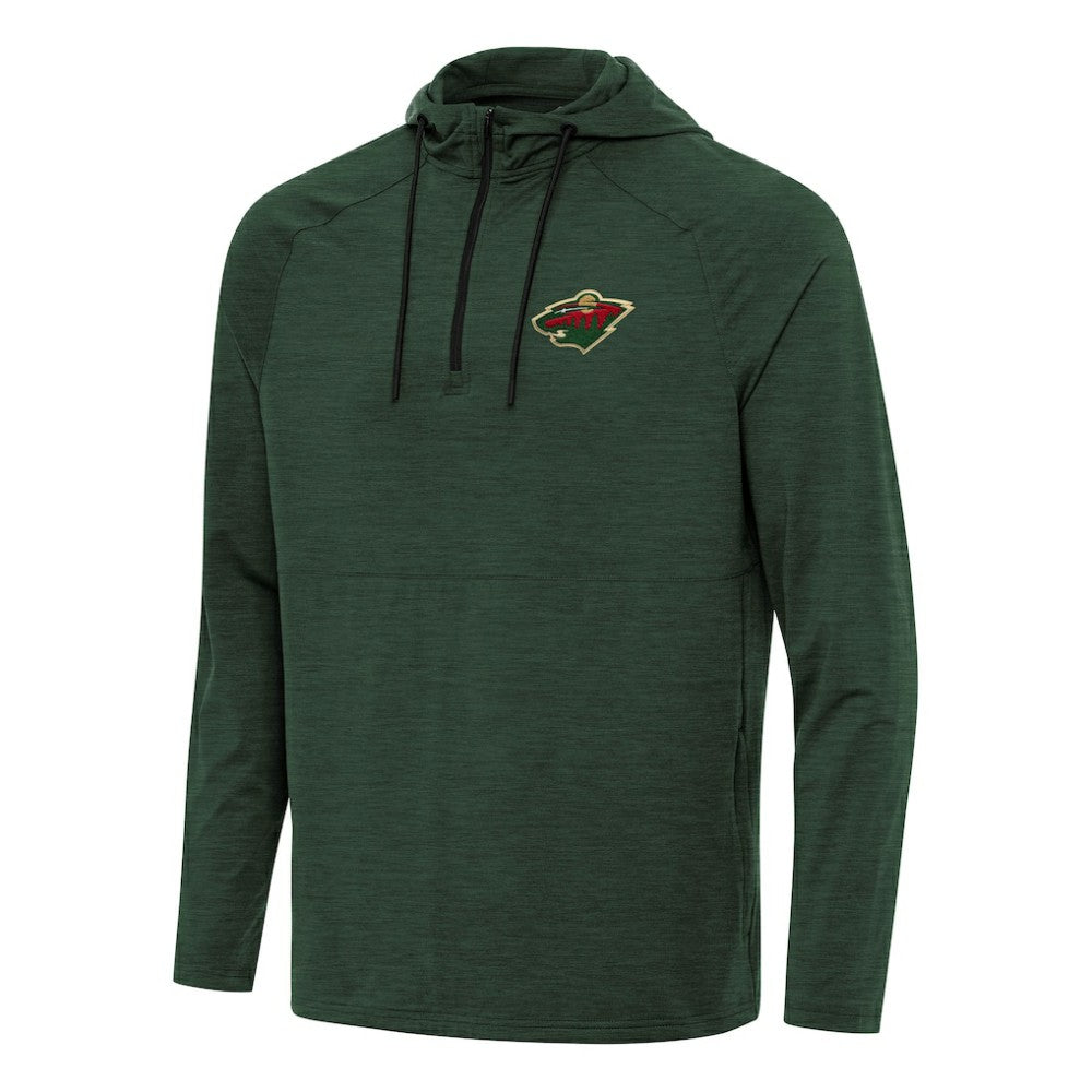 Minnesota Wild Antigua Spikes Quarter-Zip Hoodie - Hunter Green - NHL