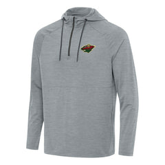 Minnesota Wild Antigua Spikes Quarter-Zip Hoodie - Heather Gray - NHL