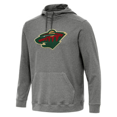 Minnesota Wild Antigua Cloud Pullover Hoodie - Heather Black - NHL
