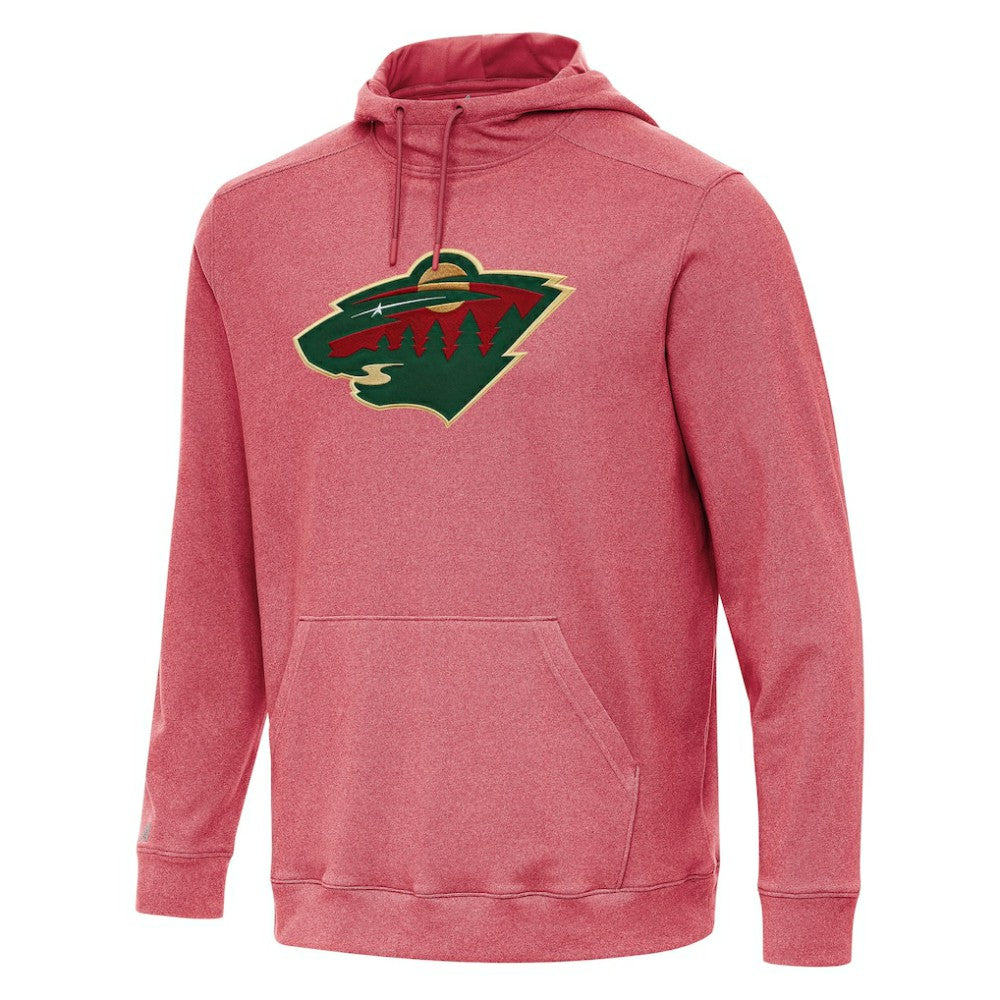 Minnesota Wild Antigua Cloud Pullover Hoodie - Heather Red - NHL