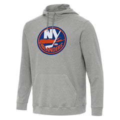 New York Islanders Antigua Cloud Pullover Hoodie - Heather Gray - NHL