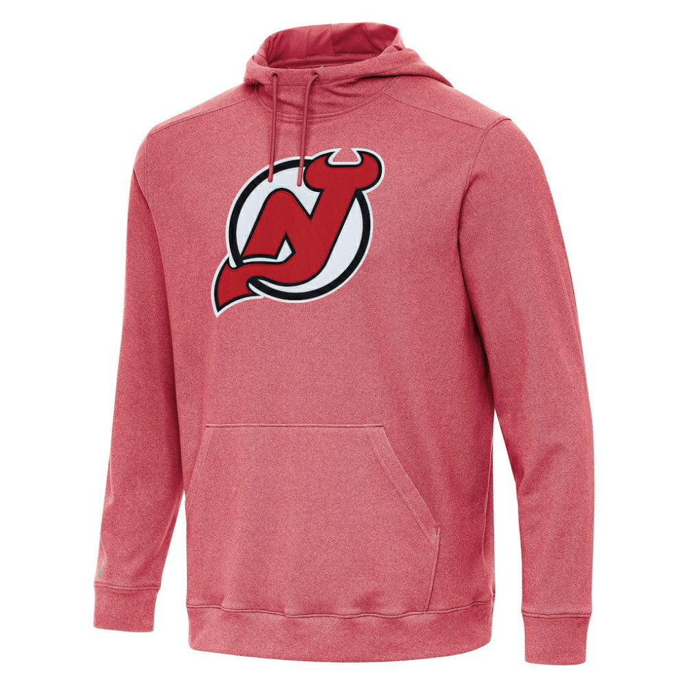 New Jersey Devils Antigua Cloud Pullover Hoodie - Heather Red - NHL