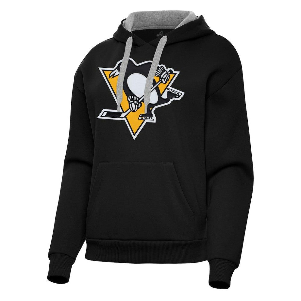 Pittsburgh Penguins Antigua Women's Victory Pullover Hoodie - Black - NHL