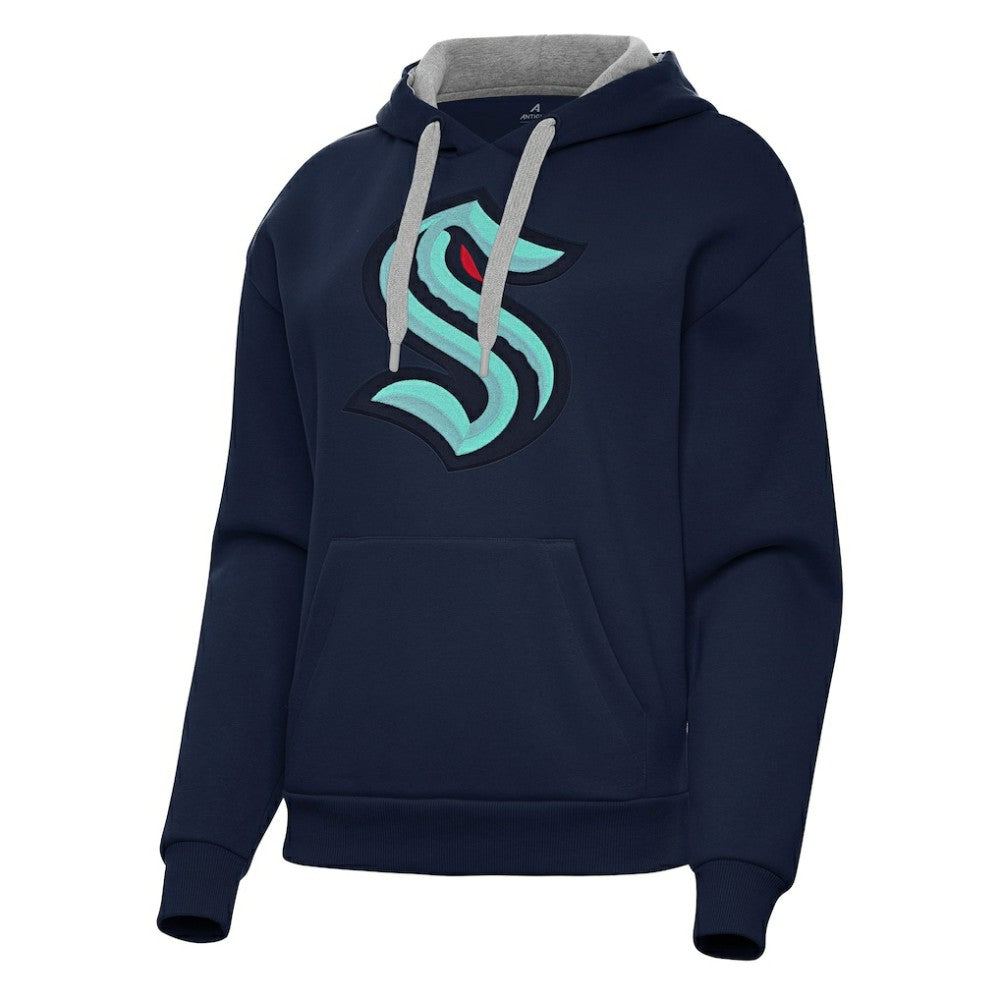 Seattle Kraken Antigua Women's Victory Pullover Hoodie - Deep Sea Blue - NHL