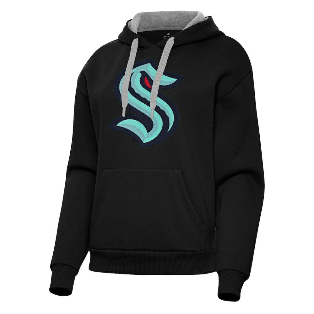 Seattle Kraken Antigua Women's Victory Pullover Hoodie - Black - NHL