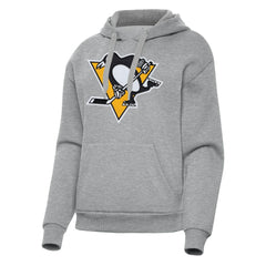 Pittsburgh Penguins Antigua Women's Victory Pullover Hoodie - Heather Gray - NHL