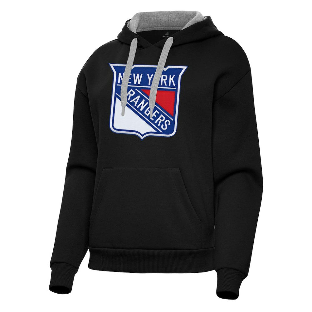 New York Rangers Antigua Women's Victory Pullover Hoodie - Black - NHL