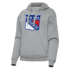 New York Rangers Antigua Women's Victory Pullover Hoodie - Heather Gray - NHL