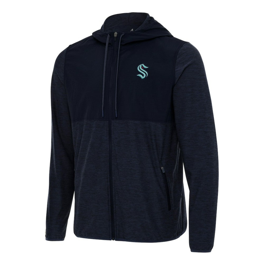 Seattle Kraken Antigua Sway Full-Zip Hoodie Jacket - Navy - NHL