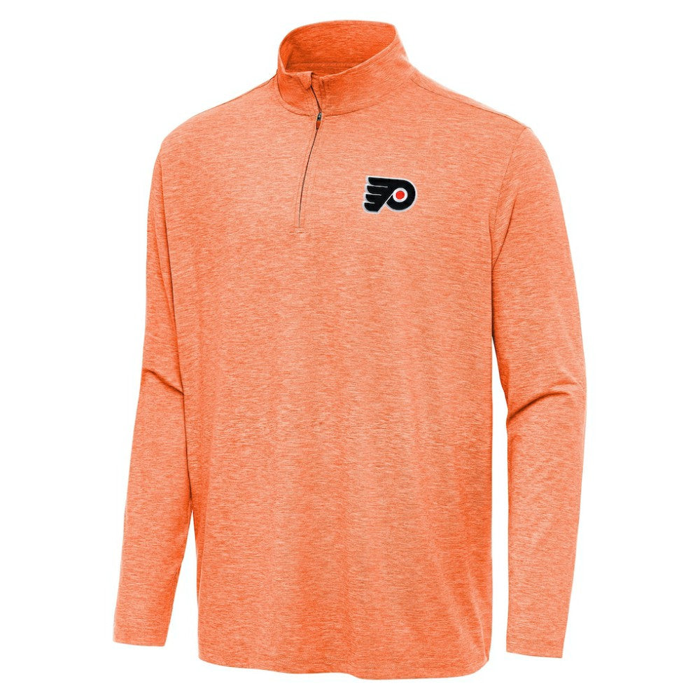 Philadelphia Flyers Antigua Hunk Quarter-Zip Top - Heather Orange - NHL