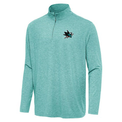 San Jose Sharks Antigua Hunk Quarter-Zip Top - Heather Aqua - NHL