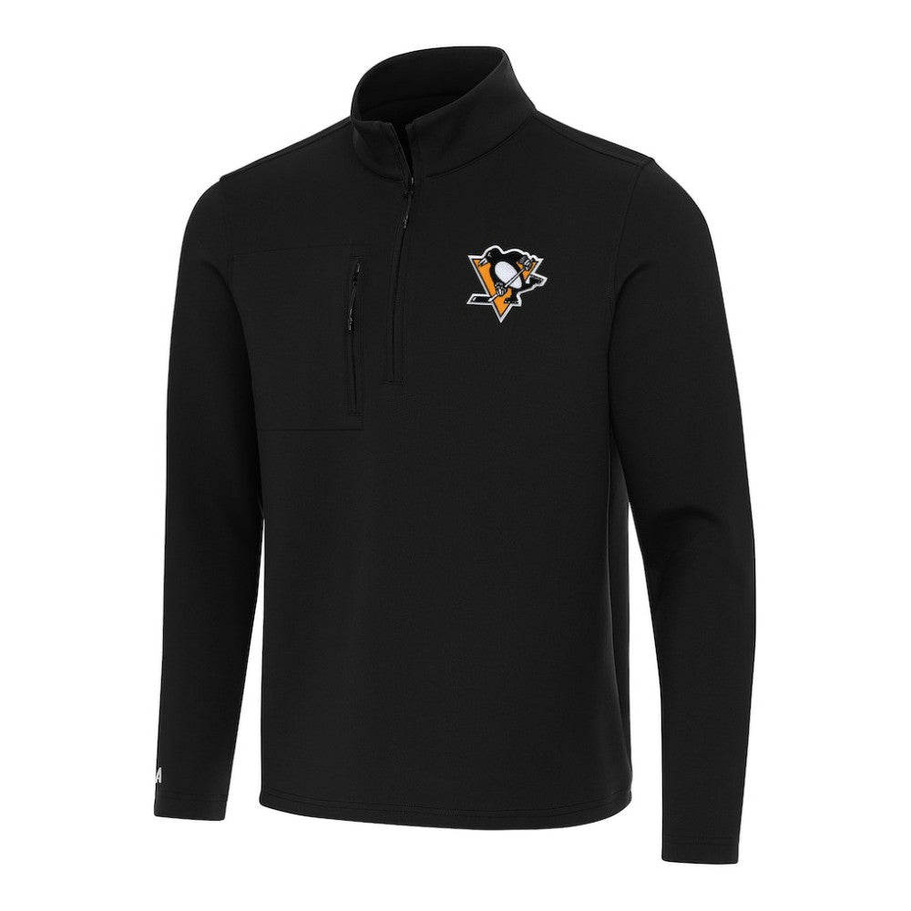 Pittsburgh Penguins Antigua Insider Quarter-Zip Top - Black - NHL