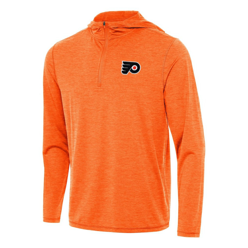 Philadelphia Flyers Antigua Tidy Quarter-Zip Hoodie - Heather Orange - NHL