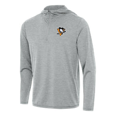 Pittsburgh Penguins Antigua Tidy Quarter-Zip Hoodie - Heather Gray - NHL
