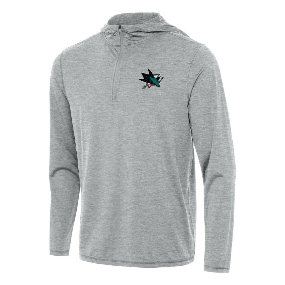 San Jose Sharks Antigua Tidy Quarter-Zip Hoodie - Heather Gray - NHL