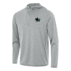 San Jose Sharks Antigua Tidy Quarter-Zip Hoodie - Heather Gray - NHL