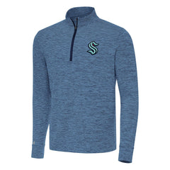 Seattle Kraken Antigua Cause Quarter-Zip Top - Heather Navy - NHL