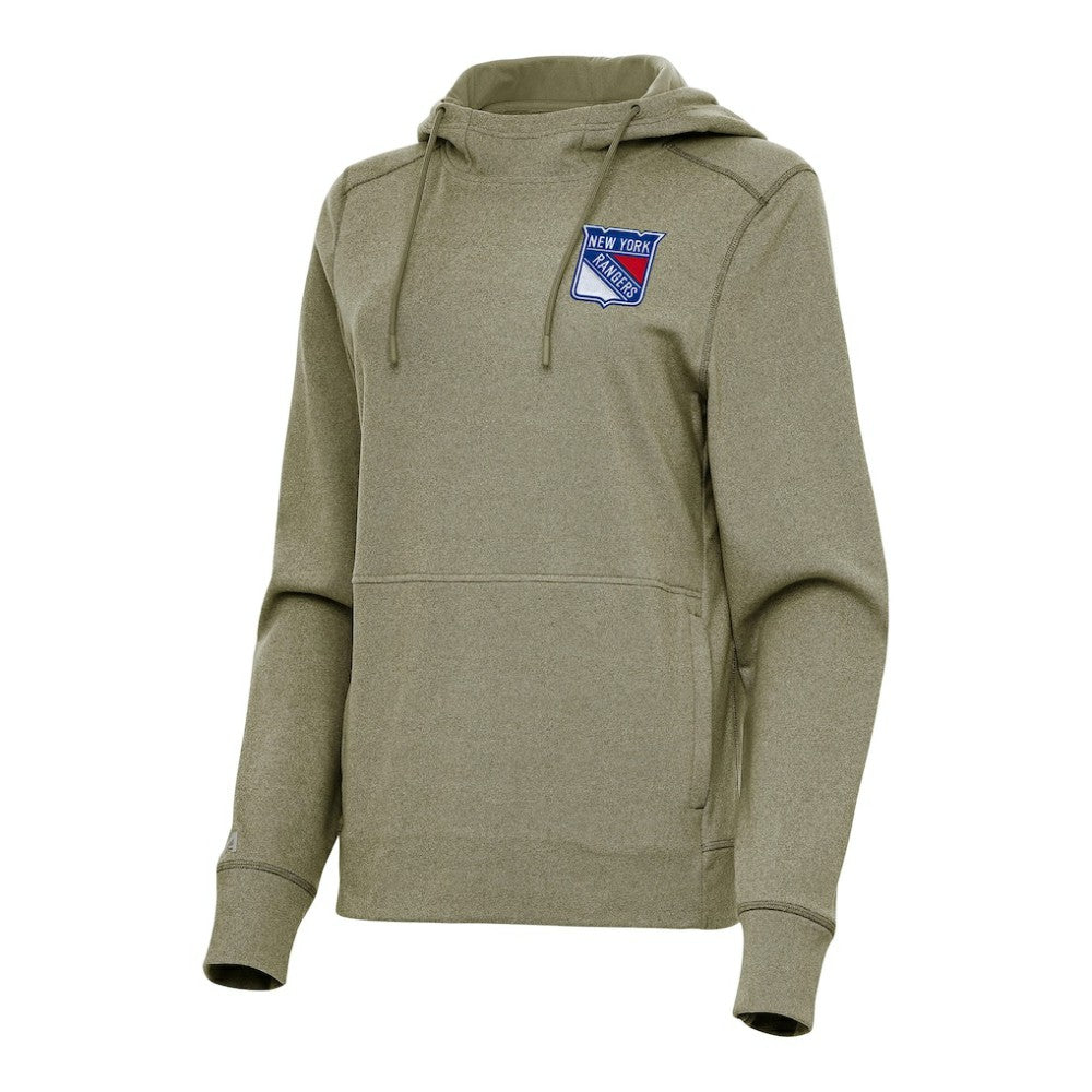 New York Rangers Antigua Women's Justice Pullover Hoodie - Olive - NHL