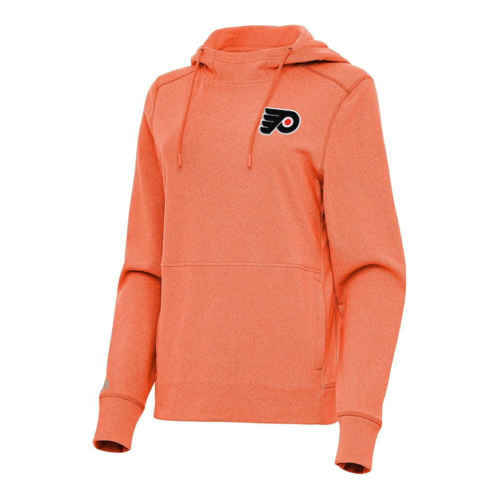 Philadelphia Flyers Antigua Women's Justice Pullover Hoodie - Heather Orange - NHL