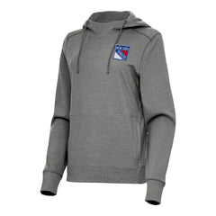 New York Rangers Antigua Women's Justice Pullover Hoodie - Heather Black - NHL
