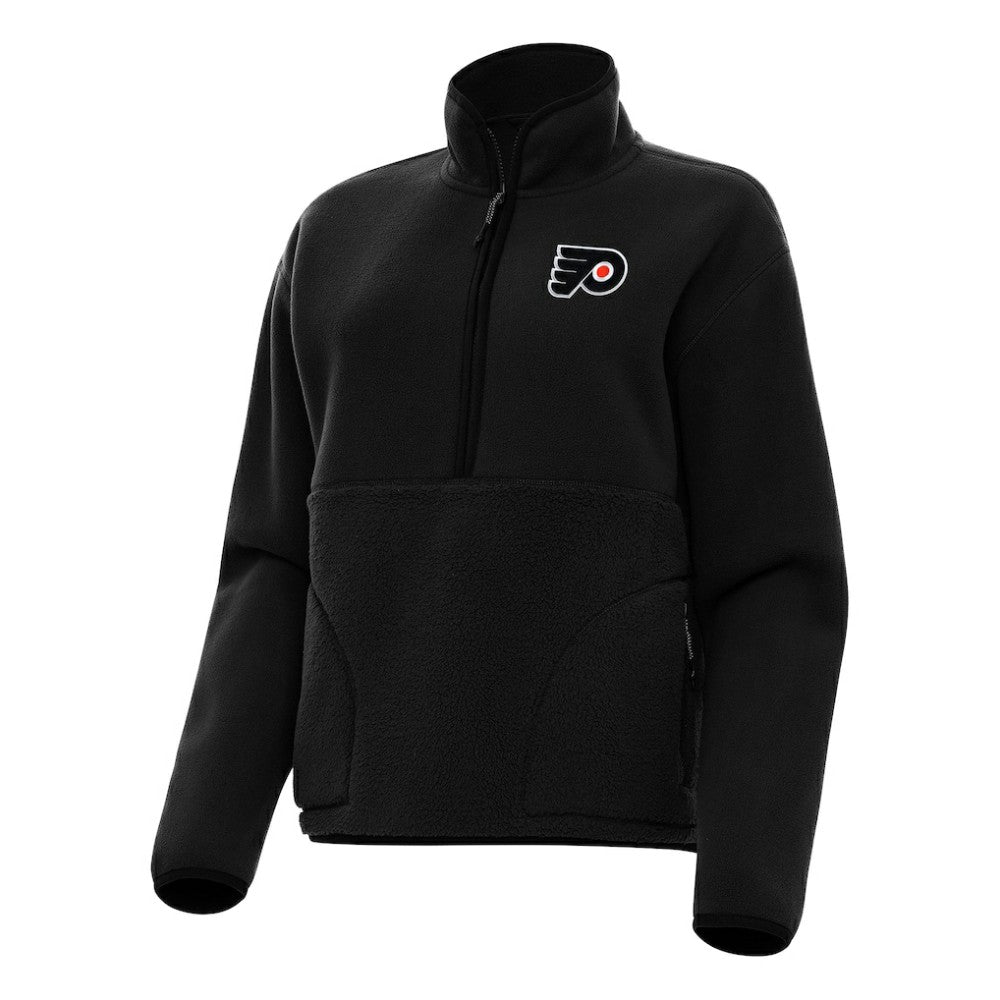 Philadelphia Flyers Antigua Women's Figure Half-Zip Pullover Sweatshirt - Black - NHL