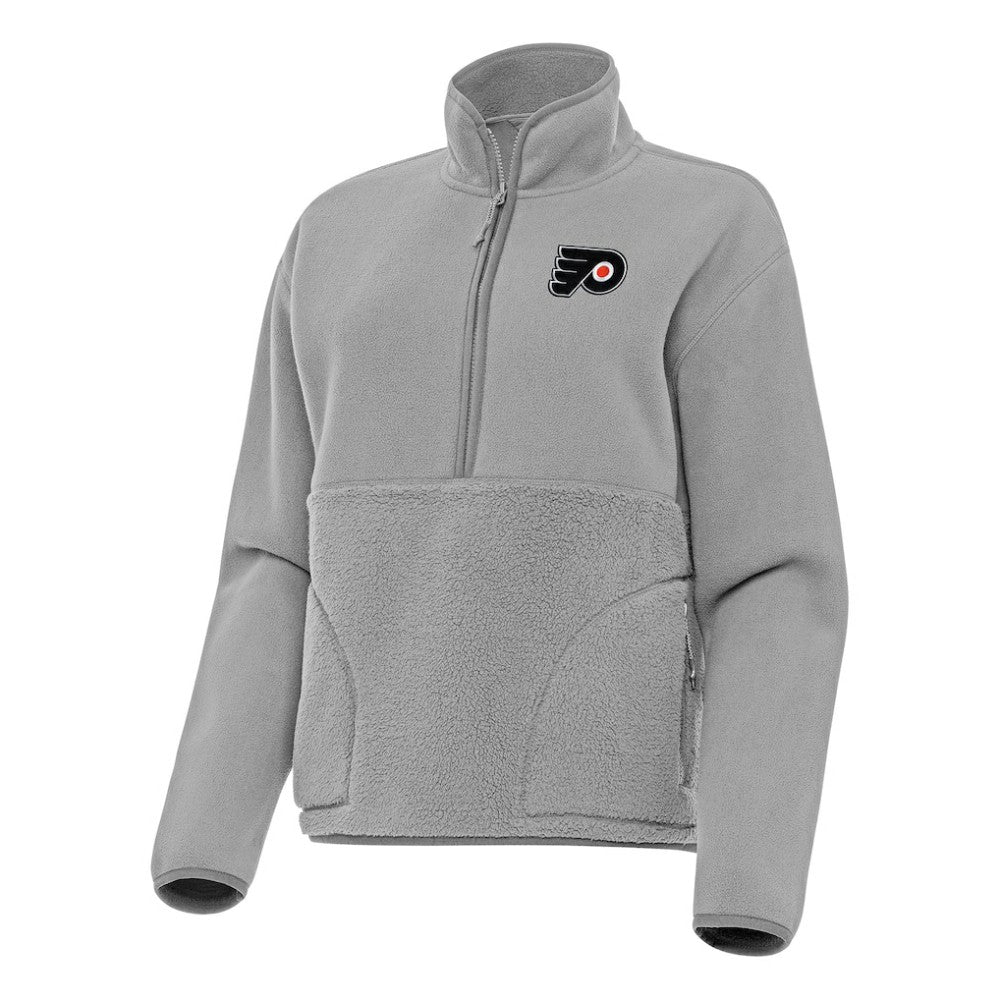 Philadelphia Flyers Antigua Women's Figure Half-Zip Pullover Sweatshirt - Gray - NHL