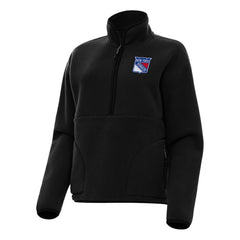 New York Rangers Antigua Women's Figure Half-Zip Pullover Sweatshirt - Black - NHL