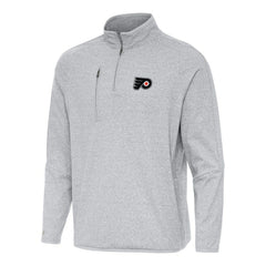 Philadelphia Flyers Antigua Certain Quarter-Zip Tri-Blend Sweatshirt - Heather Gray - NHL