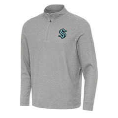 Seattle Kraken Antigua Subtle Quarter-Zip Sweatshirt - Heather Gray - NHL