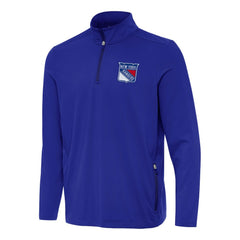 New York Rangers Antigua Perilous Quarter-Zip Sweatshirt - Royal - NHL