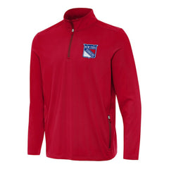 New York Rangers Antigua Perilous Quarter-Zip Sweatshirt - Red - NHL
