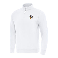 Pittsburgh Penguins Antigua Victory Quarter-Zip Mock Sweatshirt - White - NHL