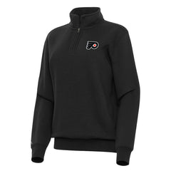 Philadelphia Flyers Antigua Women's Victory Quarter-Zip Sweatshirt - Black - NHL